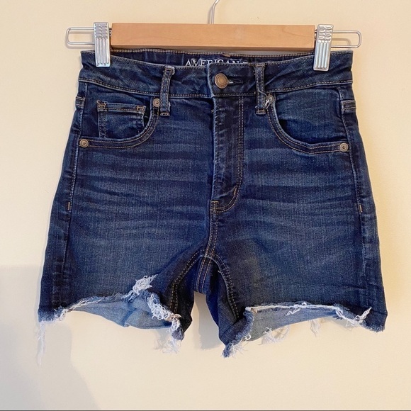 American Eagle Super Hi-Rise Shortie Denim Shorts - Picture 1 of 12